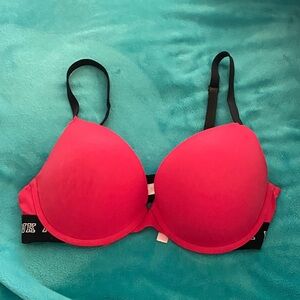 Victoria's Secret Pink Push-Up Bra with Black Straps
